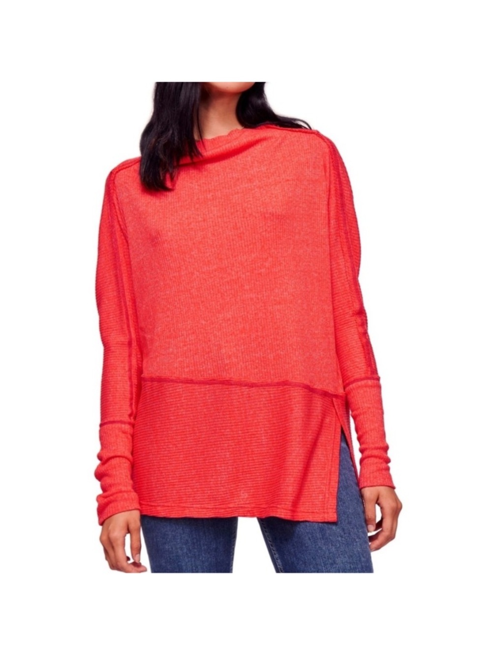 Free People Cherry Londontown Thermal Top - Coral